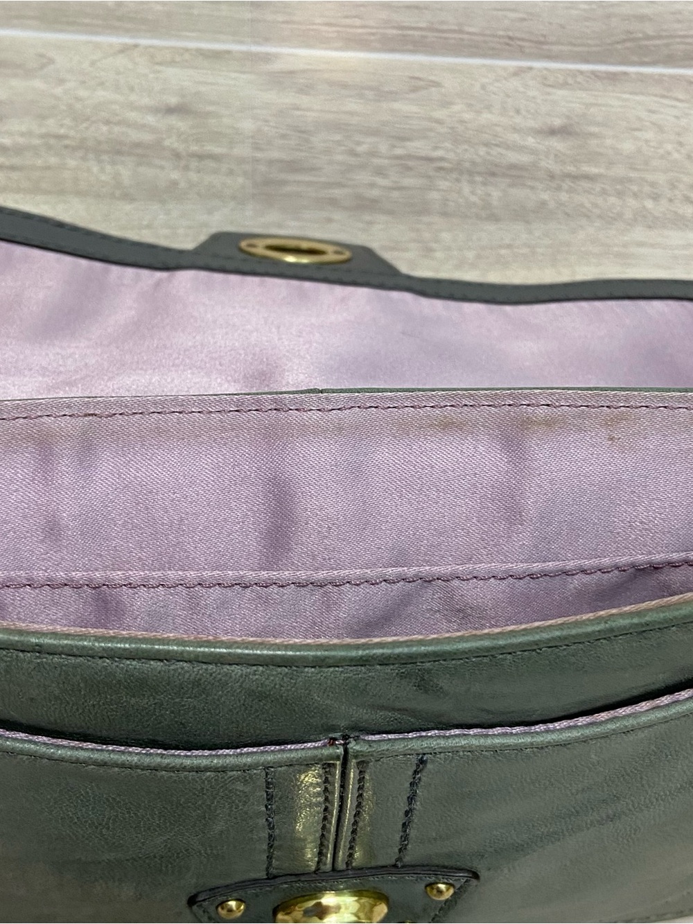 Coach Vintage Y2K Legacy Mini Shoulder Bag Wristlet Olive Green Leather - Picture 9 of 15